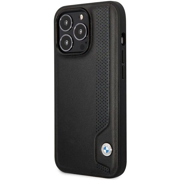 Taske BMW BMHCP14X22RBDK iPhone 14 Pro Max 6,7" sort/sort hardcase læder blå prikker
