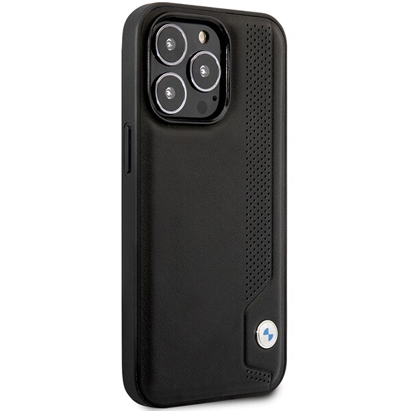 Taske BMW BMHCP14X22RBDK iPhone 14 Pro Max 6,7" sort/sort hardcase læder blå prikker