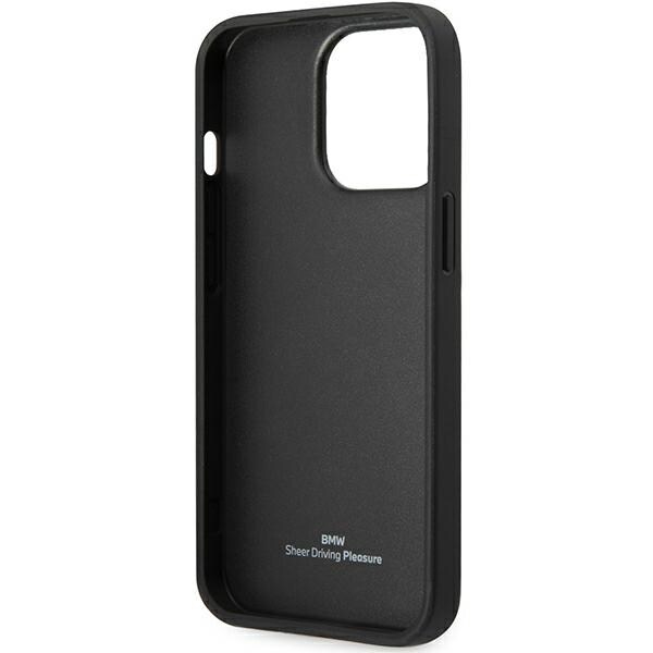 Taske BMW BMHCP14X22RBDK iPhone 14 Pro Max 6,7" sort/sort hardcase læder blå prikker