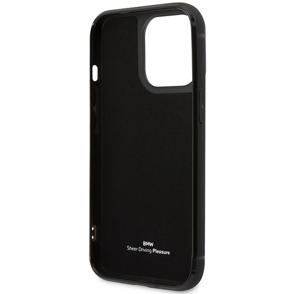 Etui BMW BMHCP14X22RSEPK iPhone 14 Pro Max 6,7" sort/sort læder med plads til kort