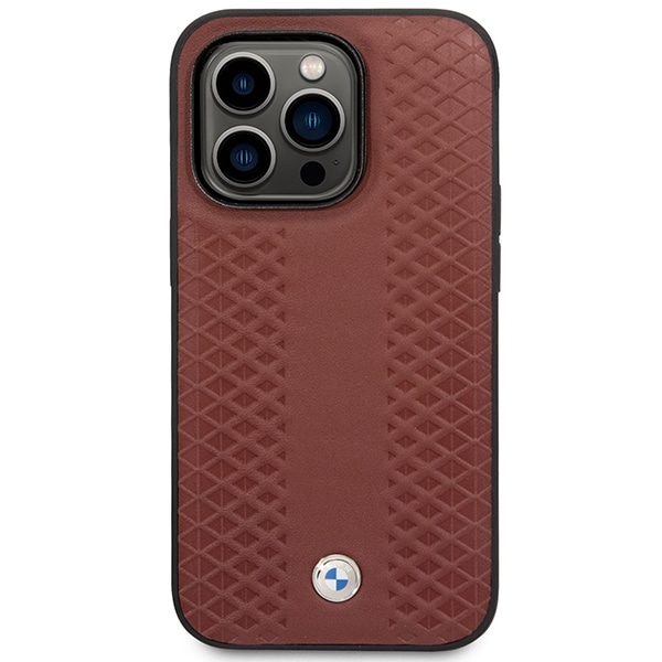 Etui BMW BMHMP14L22RFGR iPhone 14 Pro 6,1" Burgundy/burgundy Læder Diamantmønster MagSafe