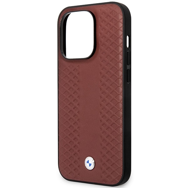 Etui BMW BMHMP14L22RFGR iPhone 14 Pro 6,1" Burgundy/burgundy Læder Diamantmønster MagSafe