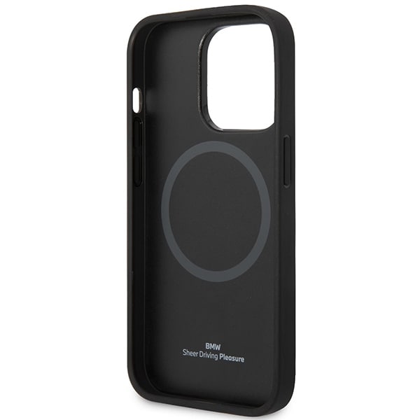Etui BMW BMHMP14L22RPSR iPhone 14 Pro 6.1" Bourgogne/burgunder Læder Sæder Mønster MagSafe