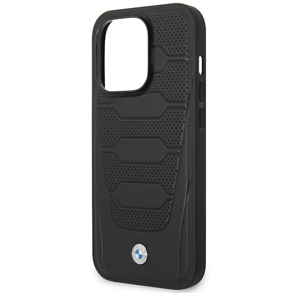 Etui BMW BMHMP14X22RPSK iPhone 14 Pro Max 6,7" sort/sort Lædersæder Mønster MagSafe