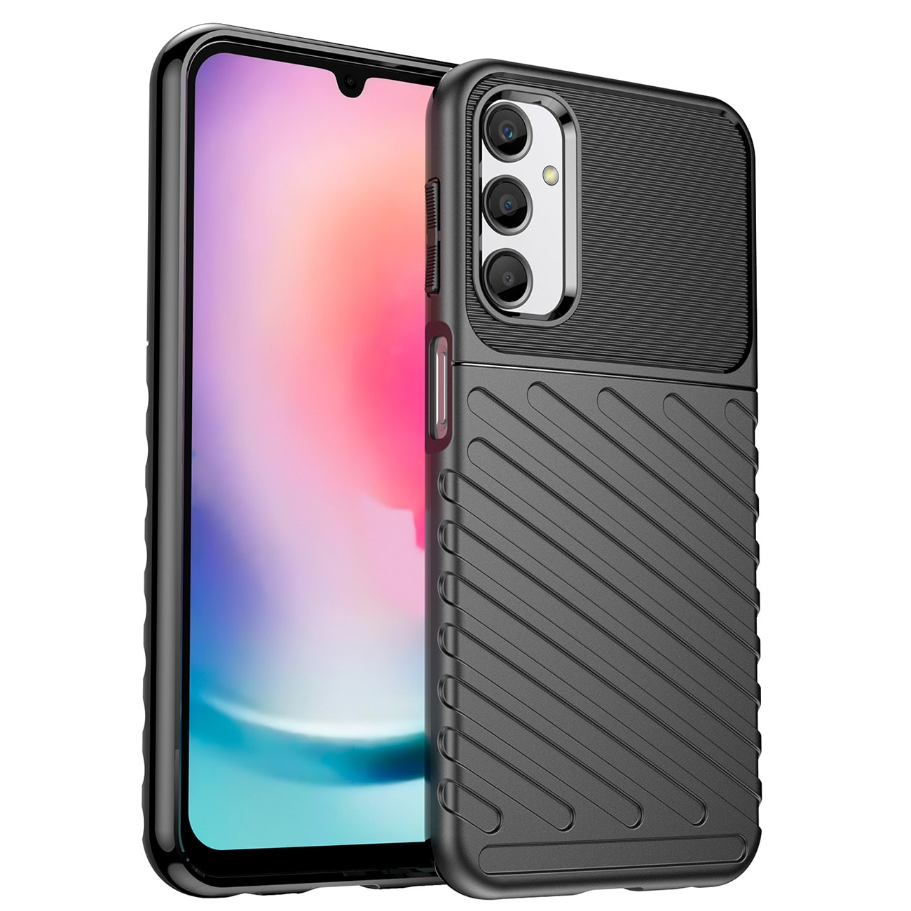 Thunder Case etui til Samsung Galaxy A24 4G silikone panseretui sort