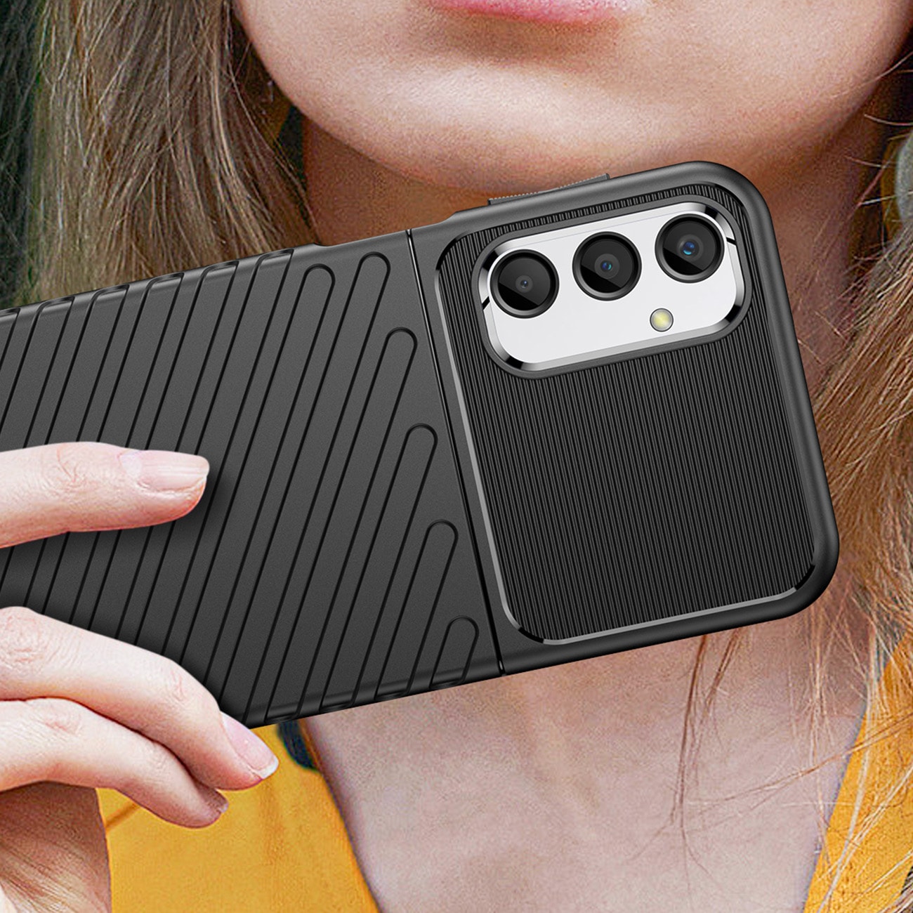 Thunder Case etui til Samsung Galaxy A24 4G silikone panseretui sort