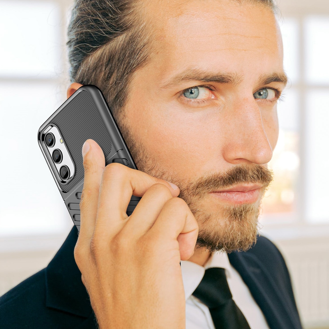Thunder Case etui til Samsung Galaxy A24 4G silikone panseretui sort
