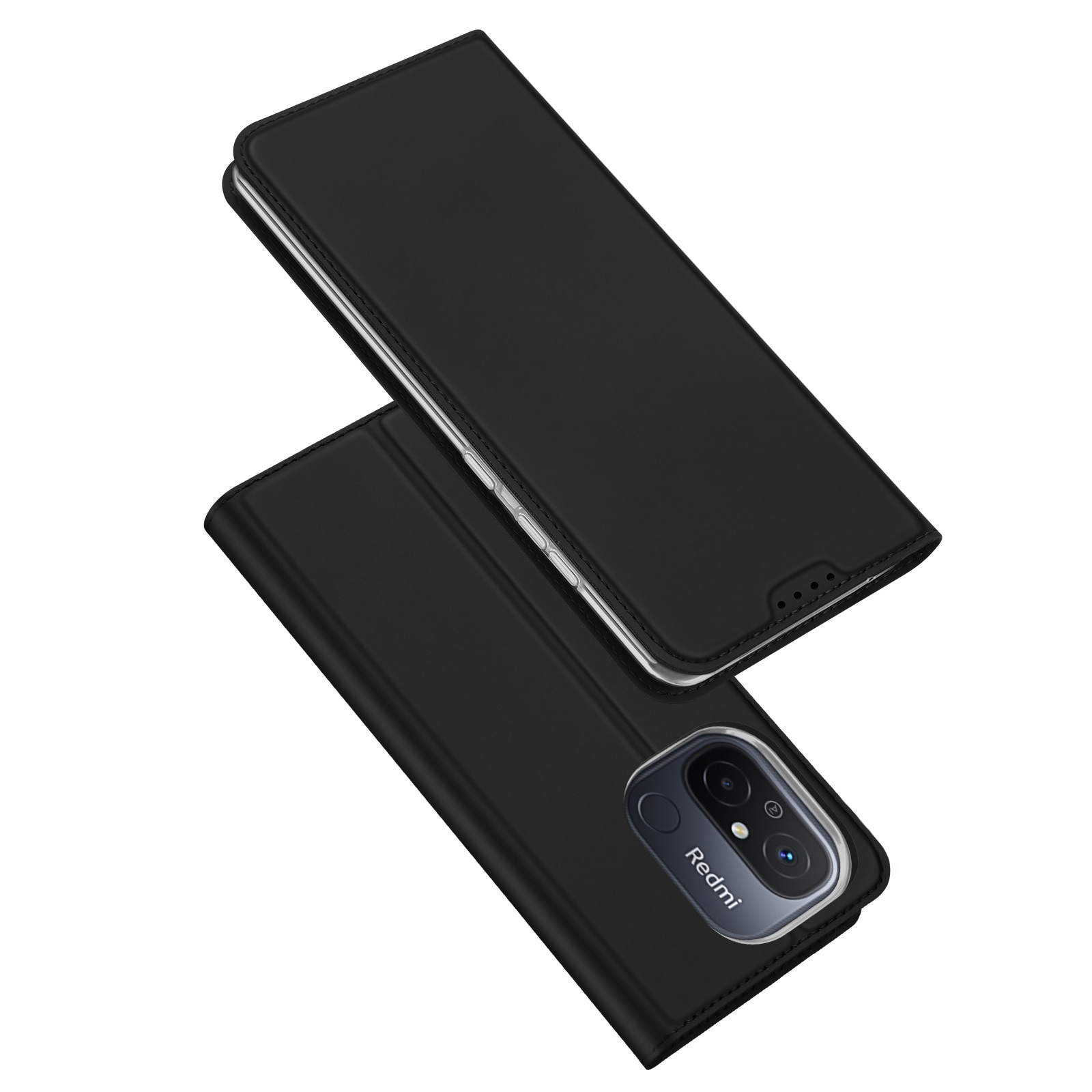 Dux Ducis Skin Pro-etui til Xiaomi Redmi 11A / Poco C55 / Redmi 12C Flip Cover Sort Wallet Stand
