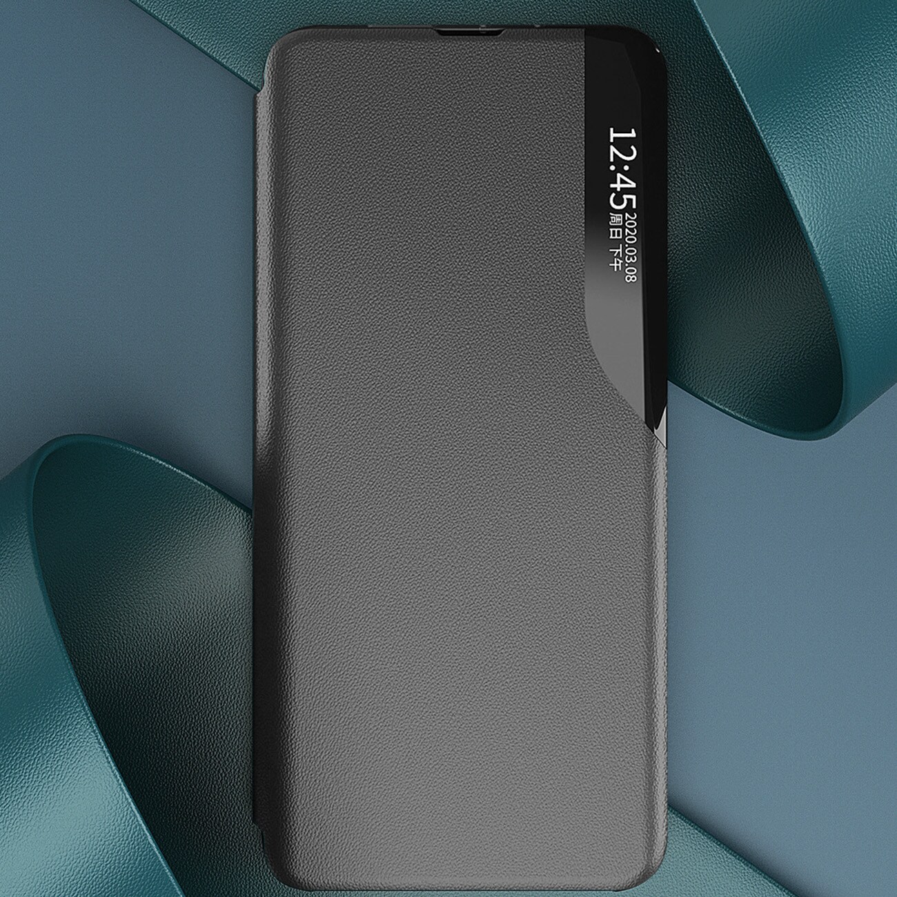 Eco Leather View Case cover til Samsung Galaxy A24 4G med flipstativ blå