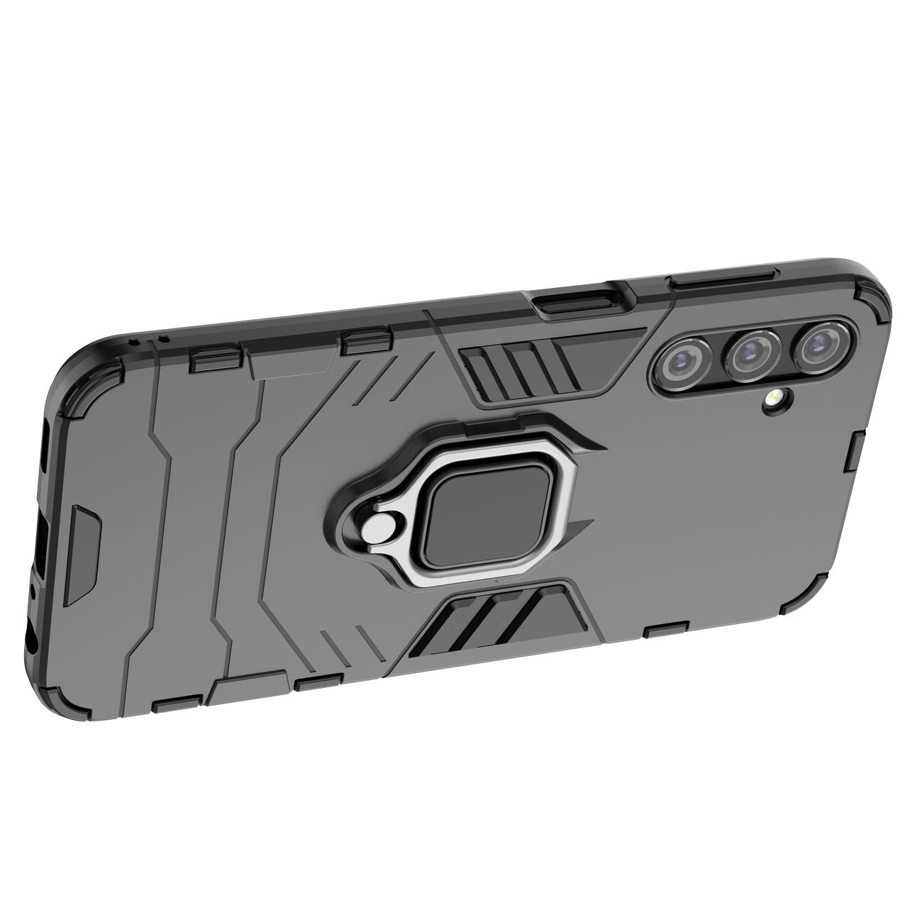 Ring Armor etui til Samsung Galaxy A24 4G pansret cover magnetisk holder ring sort