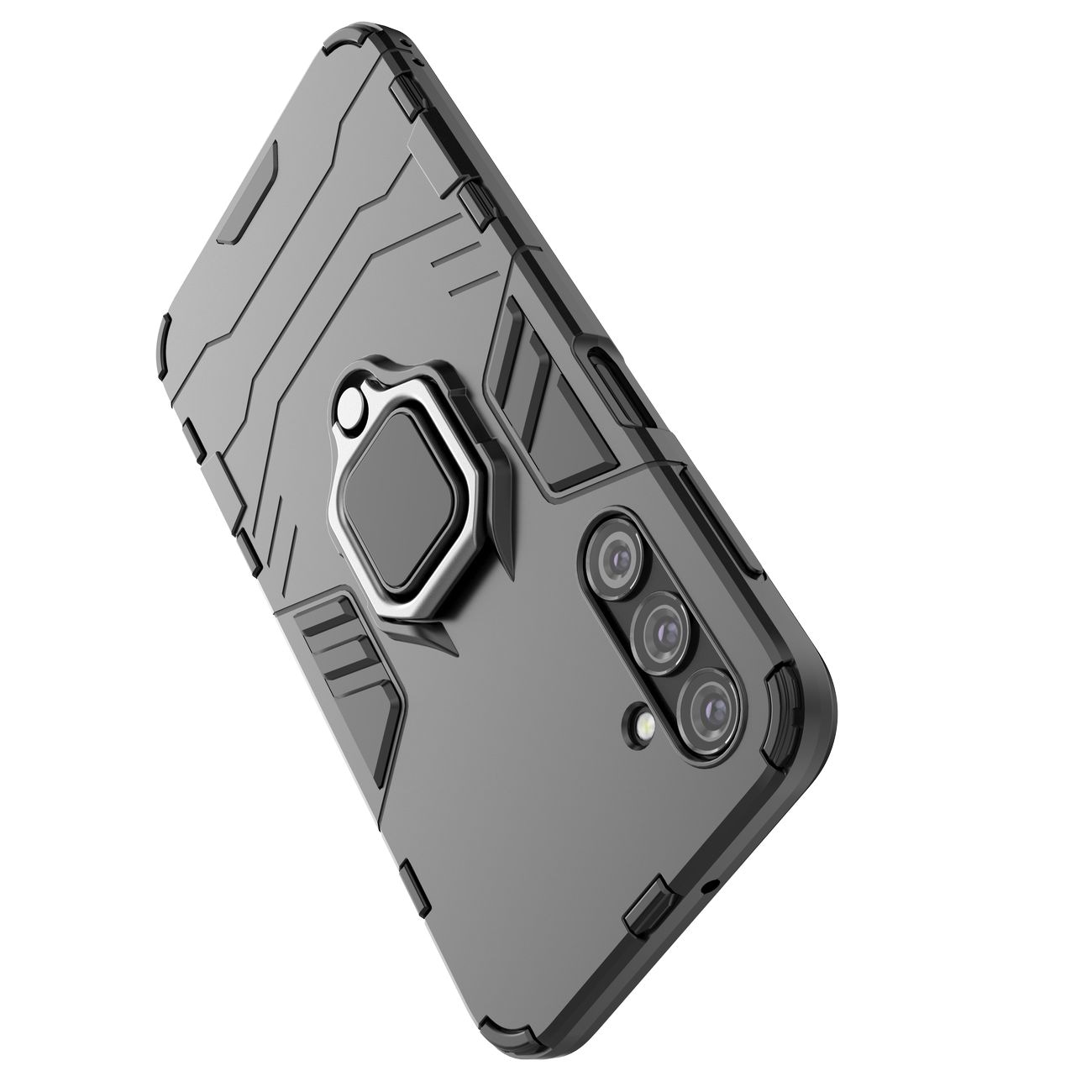 Ring Armor etui til Samsung Galaxy A24 4G pansret cover magnetisk holder ring sort