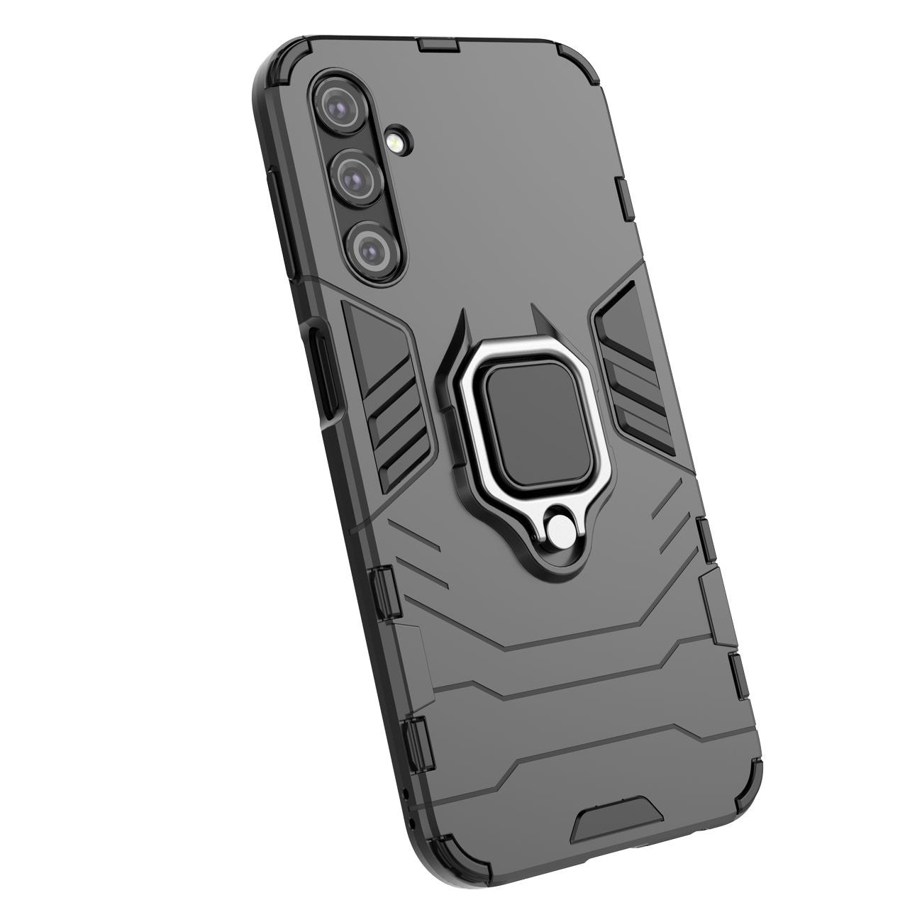 Ring Armor etui til Samsung Galaxy A24 4G pansret cover magnetisk holder ring sort
