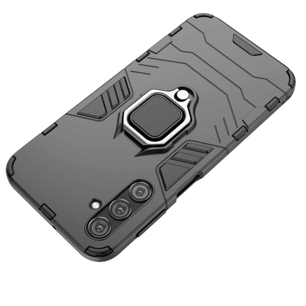 Ring Armor etui til Samsung Galaxy A24 4G pansret cover magnetisk holder ring sort