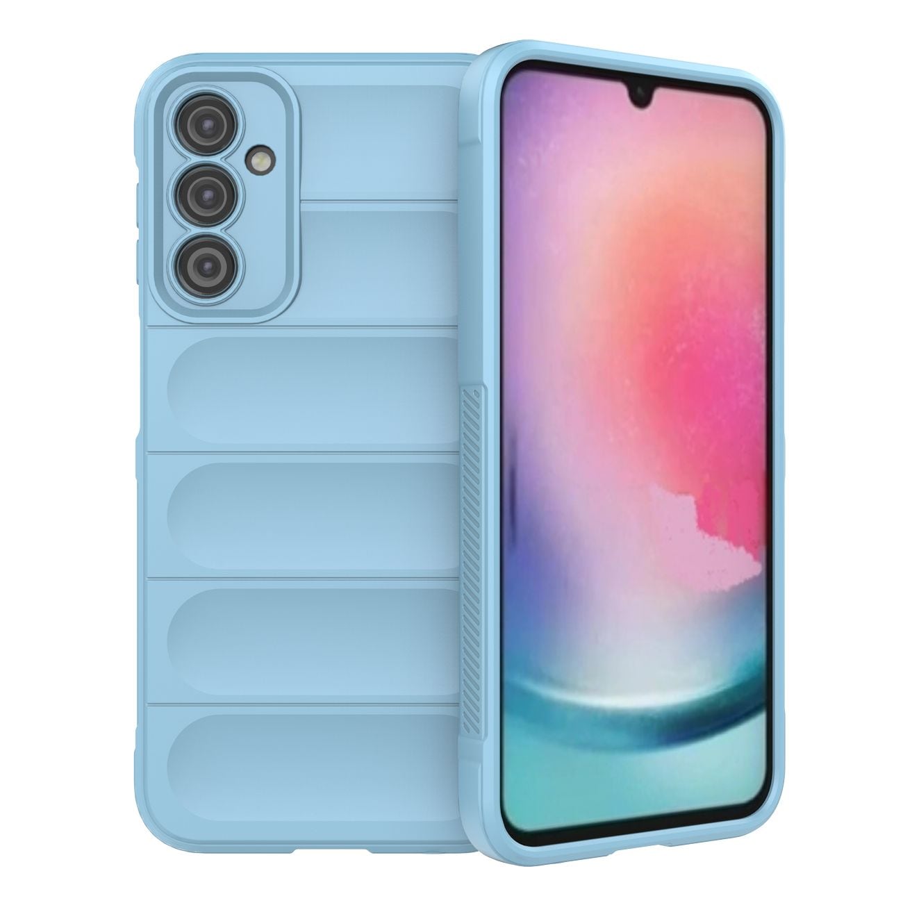Magic Shield-etui til Samsung Galaxy A24 4G fleksibelt panseret cover lyseblå