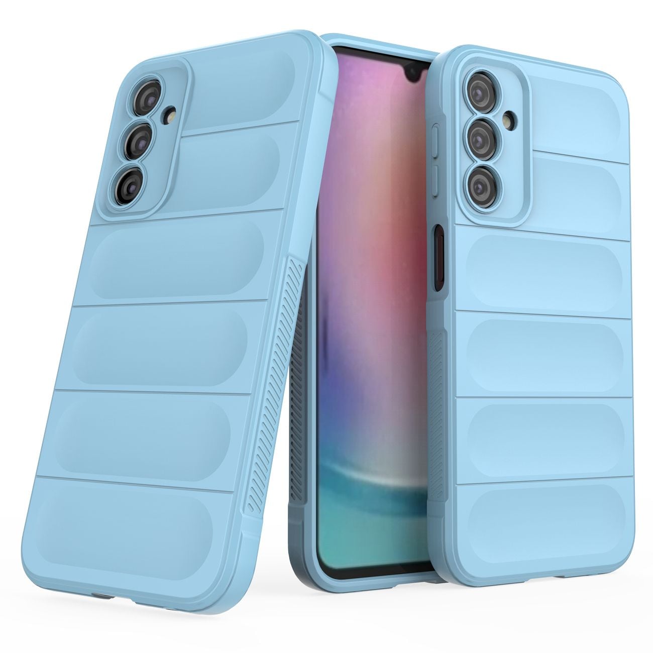 Magic Shield-etui til Samsung Galaxy A24 4G fleksibelt panseret cover lyseblå