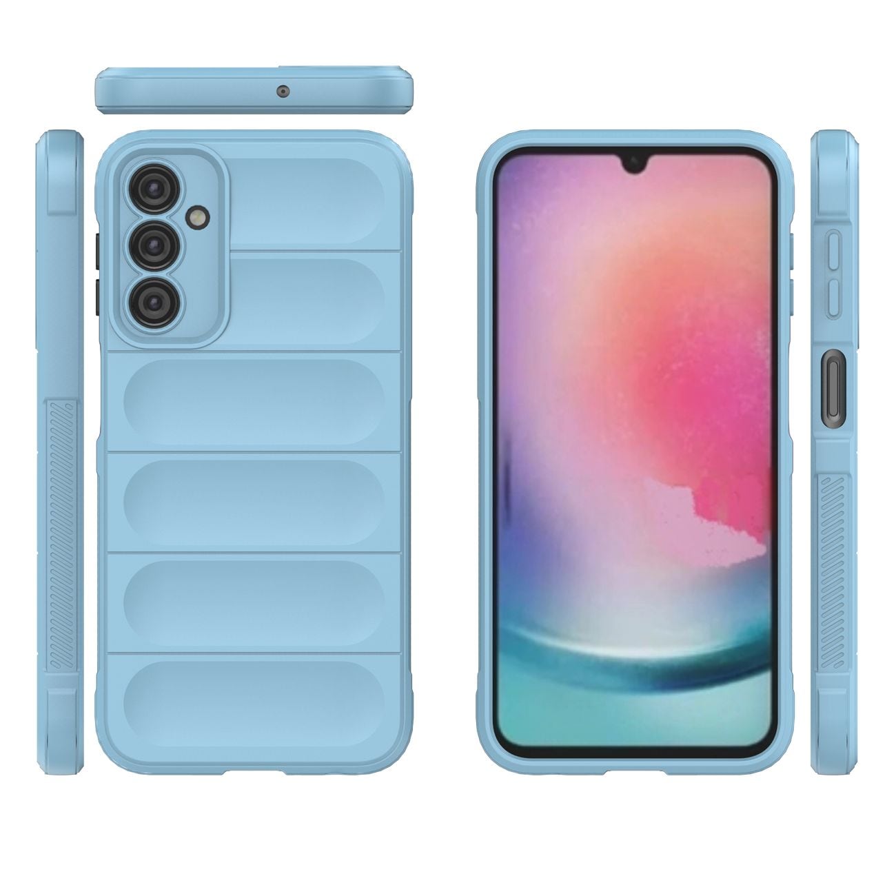 Magic Shield-etui til Samsung Galaxy A24 4G fleksibelt panseret cover lyseblå