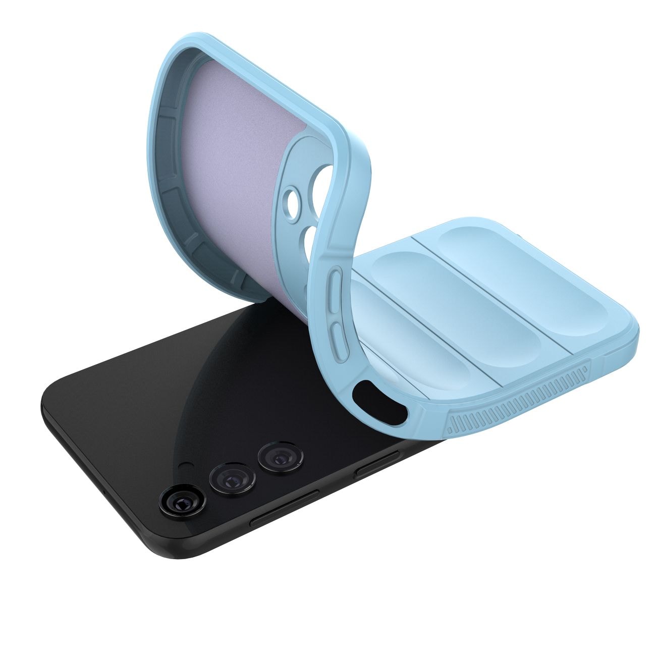 Magic Shield-etui til Samsung Galaxy A24 4G fleksibelt panseret cover lyseblå
