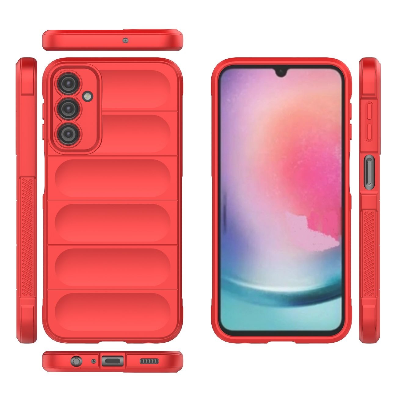Magic Shield-etui til Samsung Galaxy A24 4G fleksibelt panseret cover rød
