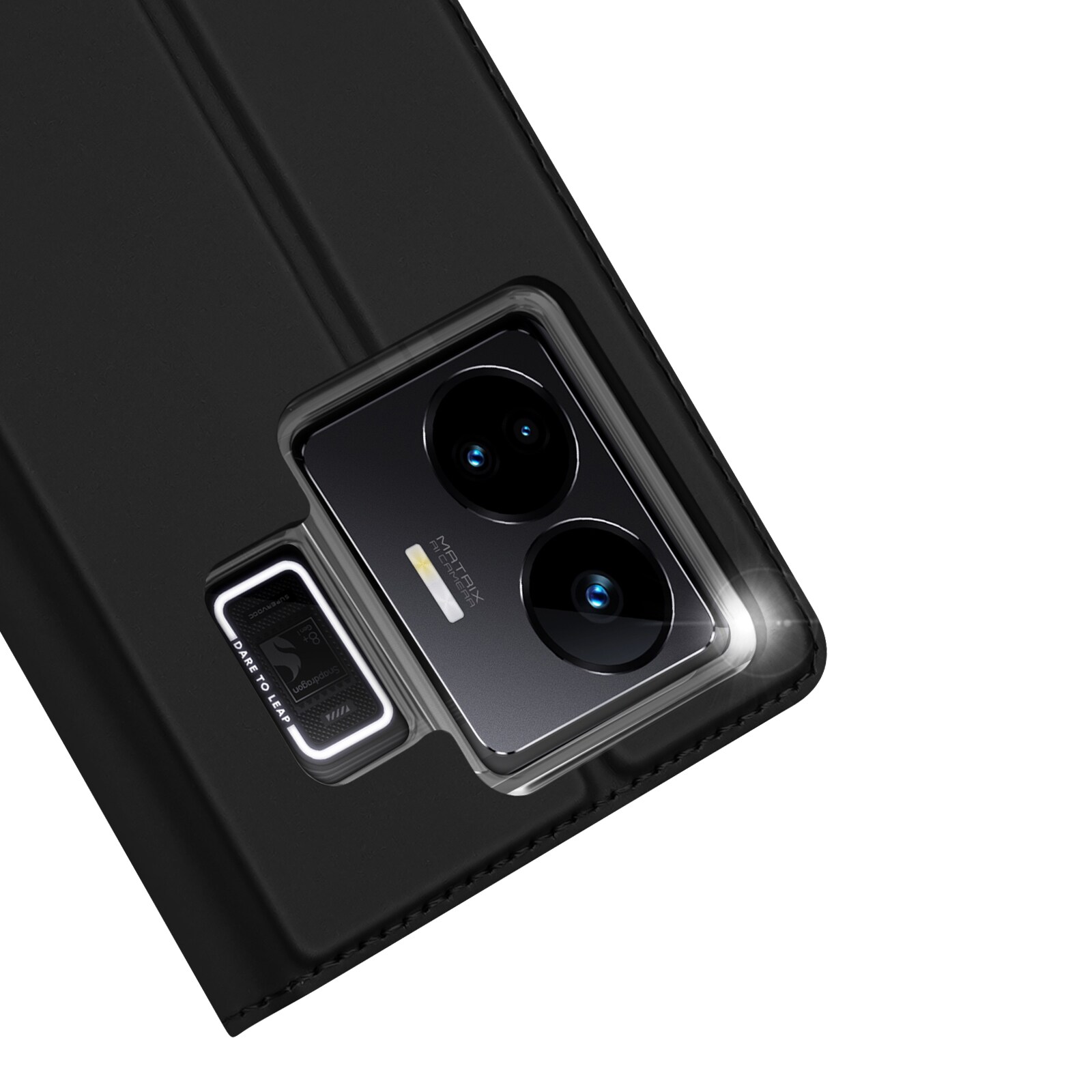 Dux Ducis Skin Pro-etui til Realme GT Neo 5 / Realme GT3 Flip Cover Card Wallet Stand Sort