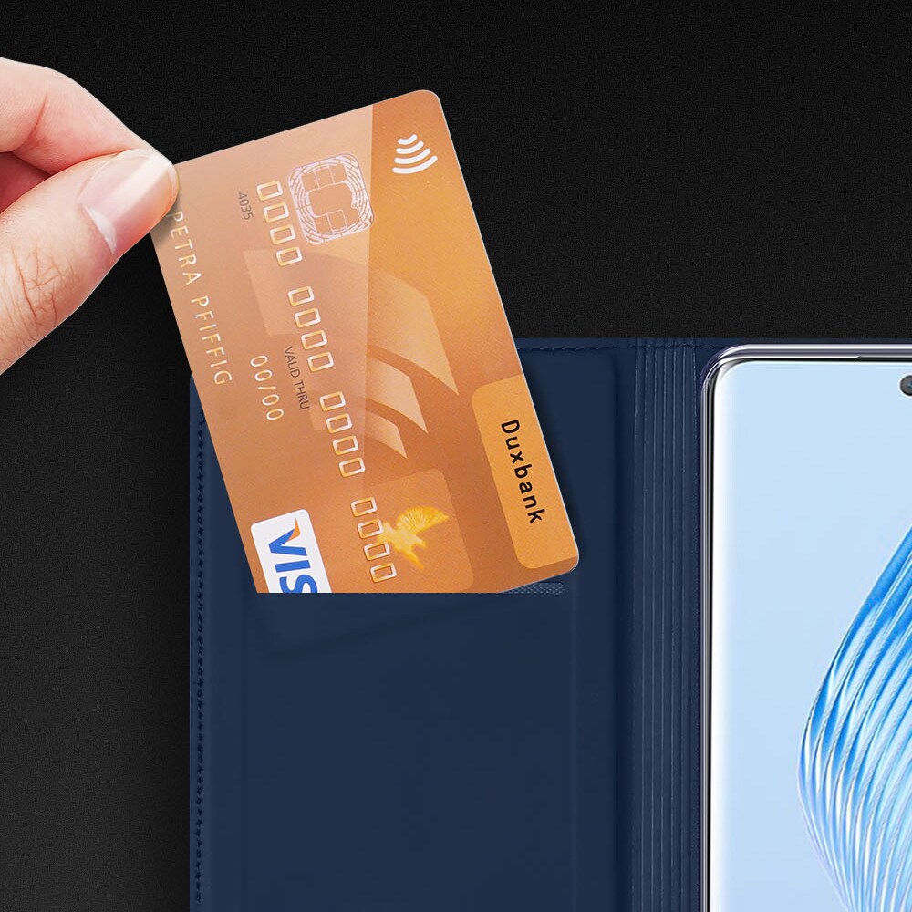 Dux Ducis Skin Pro-etui til Honor Magic5 flip cover kort tegnebog stativ sort
