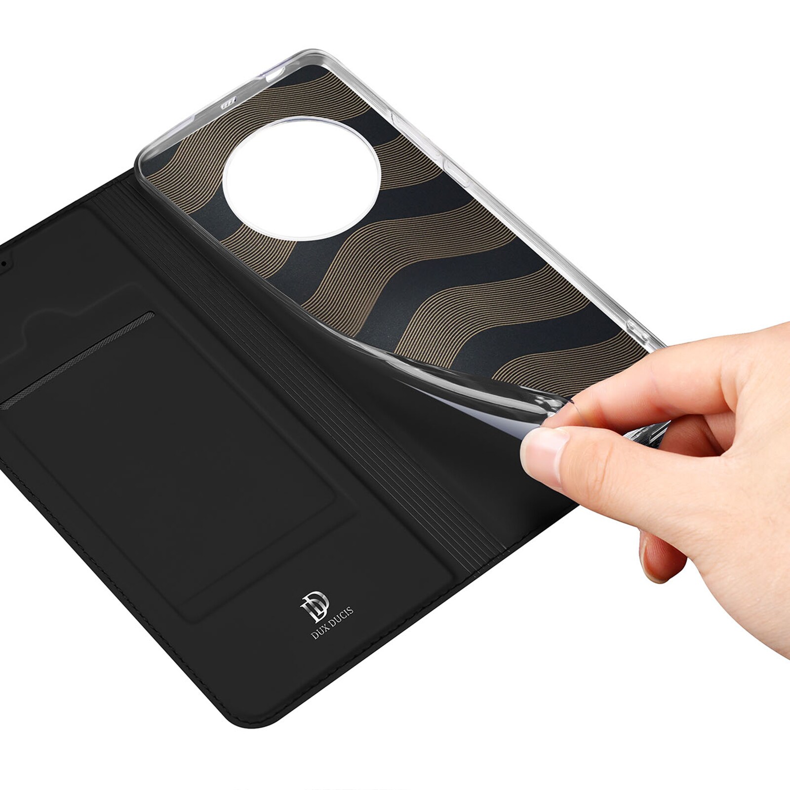 Dux Ducis Skin Pro-etui til Honor Magic5 flip cover kort tegnebog stativ sort