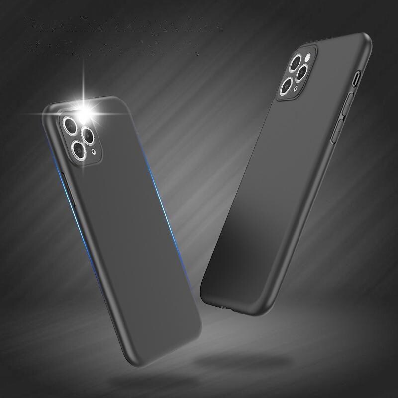 Blødt etui til Vivo Y16 / Vivo Y02s tyndt silikonecover sort