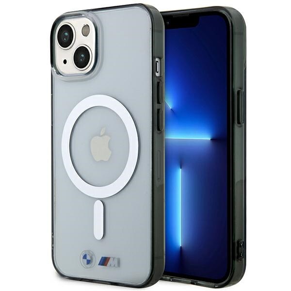 BMW BMHMP14SHCRS iPhone 14 6,1" etui gennemsigtigt hardcase Silver Ring MagSafe
