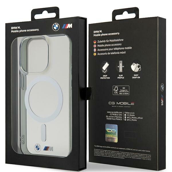Kuffert BMW BMHMP14XHCRS iPhone 14 Pro Max 6,7" gennemsigtig hardcase Silver Ring MagSafe