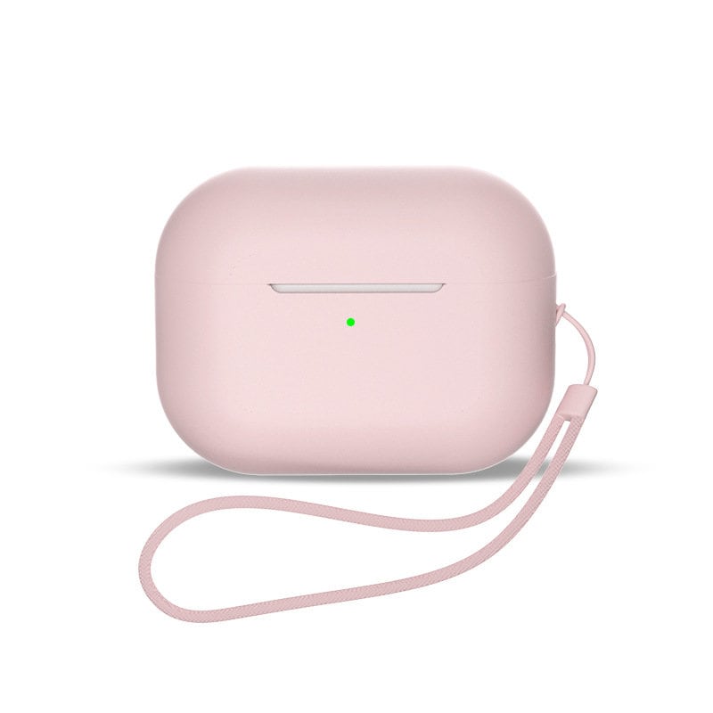 AirPods 1 / AirPods 2 silikoneetui + snor håndledsrem - Pink