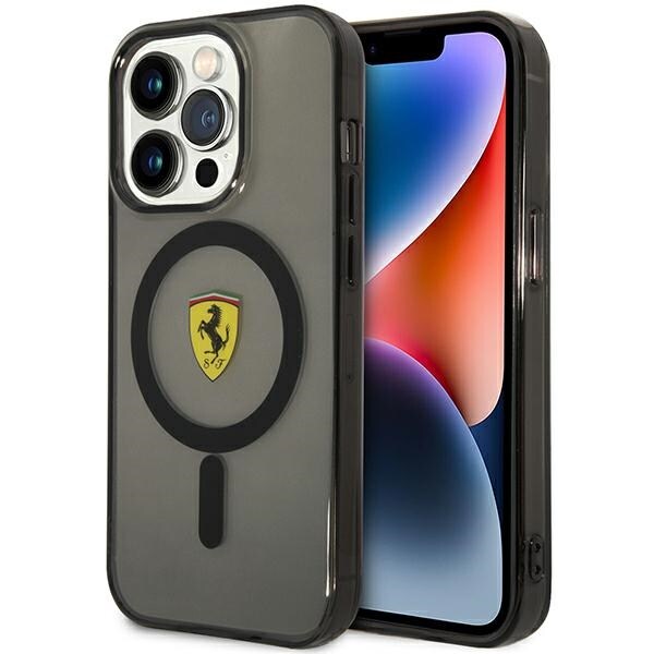 Ferrari FEHMP14LUKK iPhone 14 Pro 6,1" sort/sort hardcase Gennemsigtig Magsafe