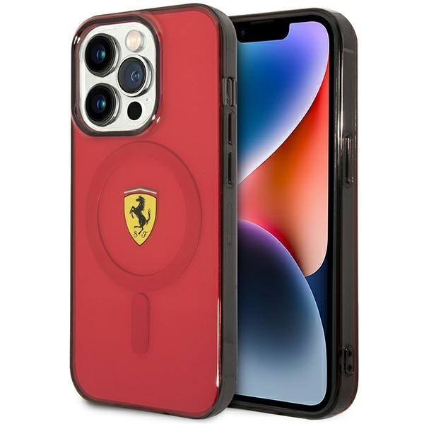 Ferrari FEHMP14LUKR iPhone 14 Pro 6,1" rød/rød hardcase Gennemsigtig Magsafe