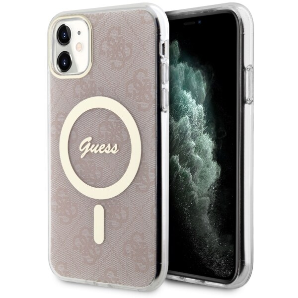 Guess GUHMN61H4STP iPhone 11 6,1" pink/pink hardcase 4G MagSafe