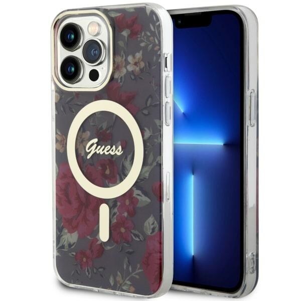 Guess GUHMP14XHCFWSA iPhone 14 Pro Max 6,7" grøn/khaki hardcase Flower MagSafe