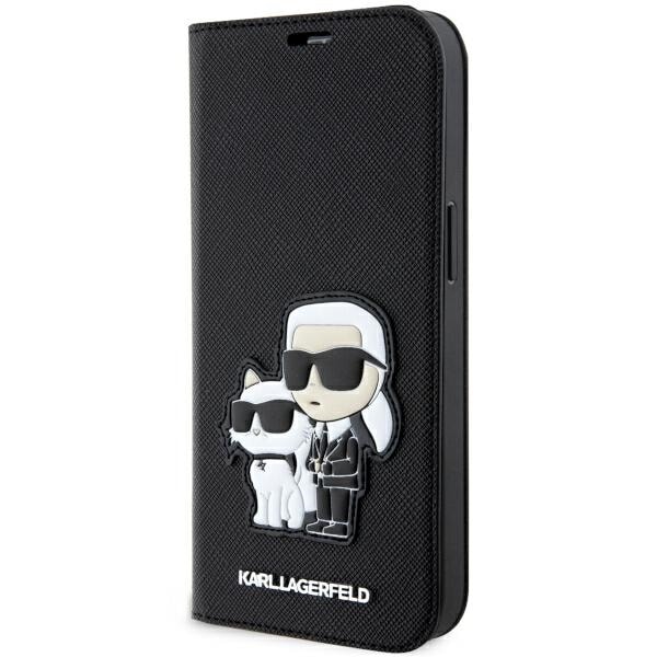 Karl Lagerfeld KLBKP14LSANKCPK iPhone 14 Pro 6.1" bogreol sort/sort Saffiano Karl & Choupette