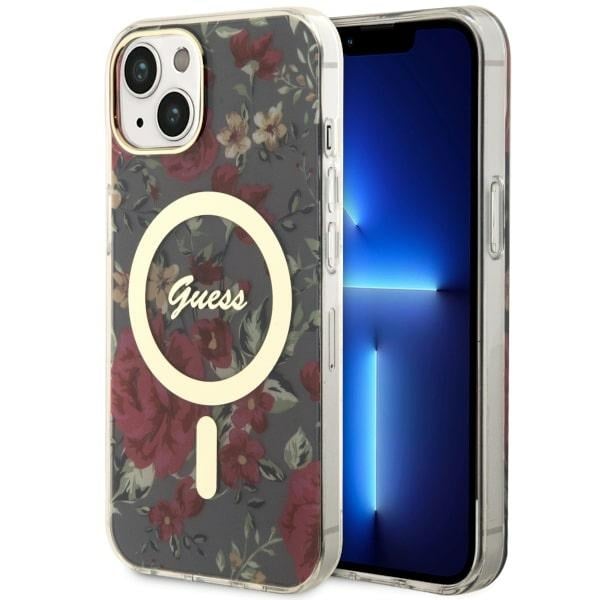 Guess Flower MagSafe-etui til iPhone 14 - grøn
