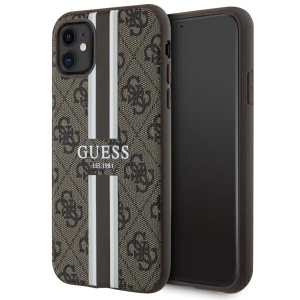 Guess GUHMN61P4RPSW iPhone 11 / Xr brun/brun hardcase 4G Printed Stripes MagSafe