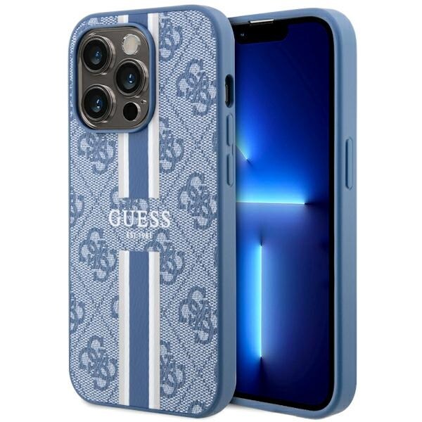 Guess GUHMP14LP4RPSB iPhone 14 Pro 6,1" blå/blå hardcase 4G Printed Stripes MagSafe