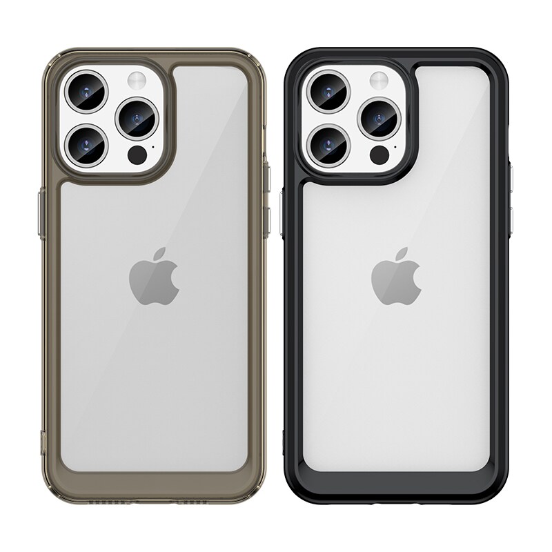Forstærket etui med fleksibel ramme til iPhone 15 Pro Outer Space - blå