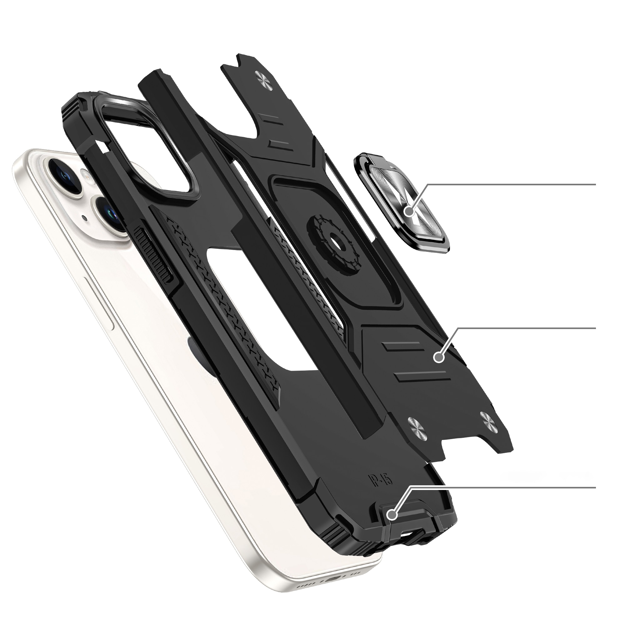 Wozinsky Ring Armor iPhone 15 Plus iPhone 15 Plus Ring Armor-etui - Blå