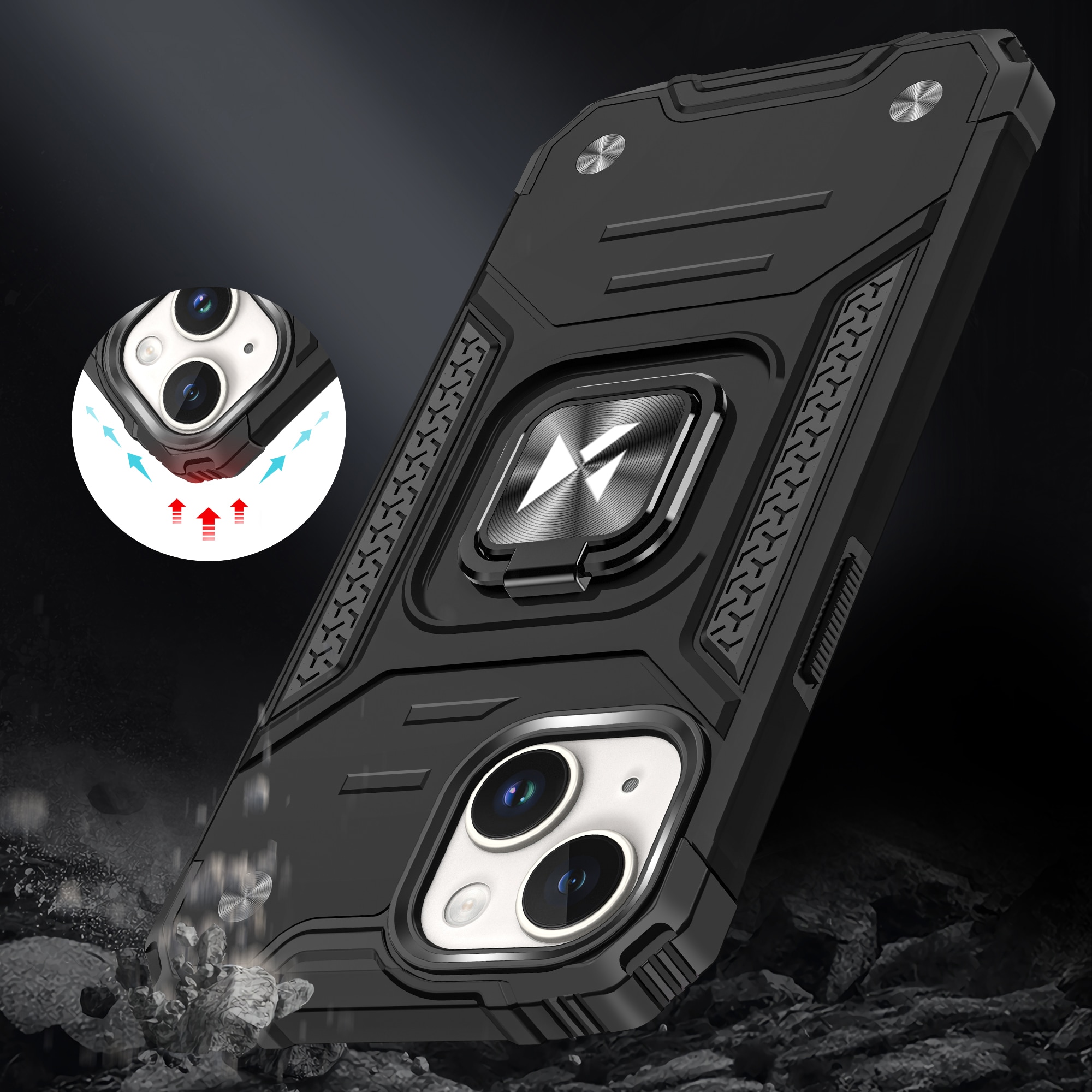Wozinsky Ring Armor iPhone 15 Plus iPhone 15 Plus Ring Armor Case - Rød