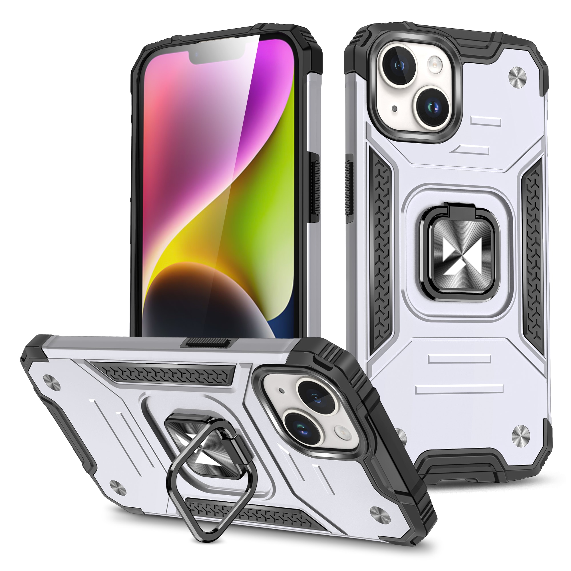 Wozinsky Ring Armor iPhone 15 Plus iPhone 15 Plus Ring Armor-etui - Sølv
