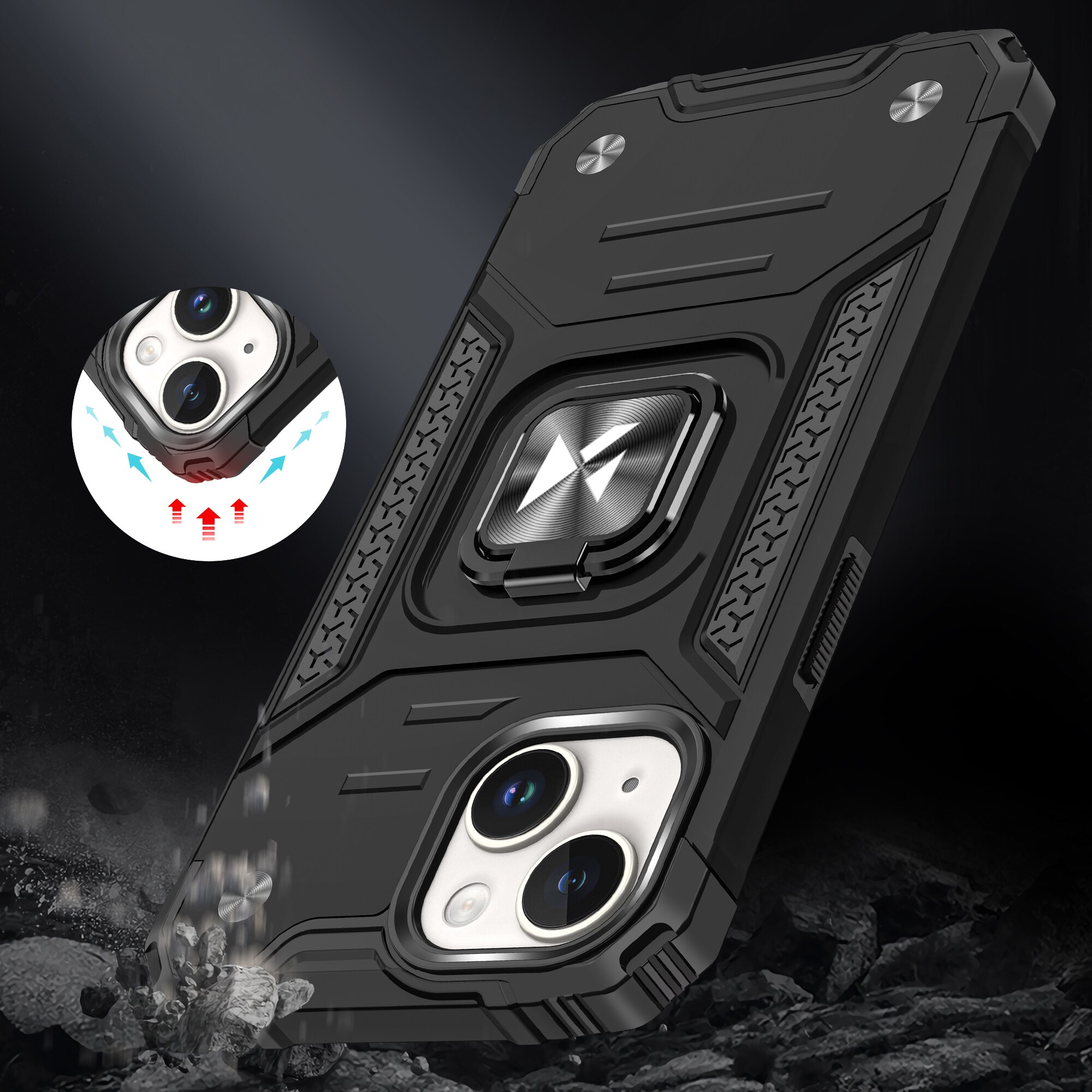 Wozinsky Ring Armor iPhone 15 Plus iPhone 15 Plus Ring Armor-etui - Sølv