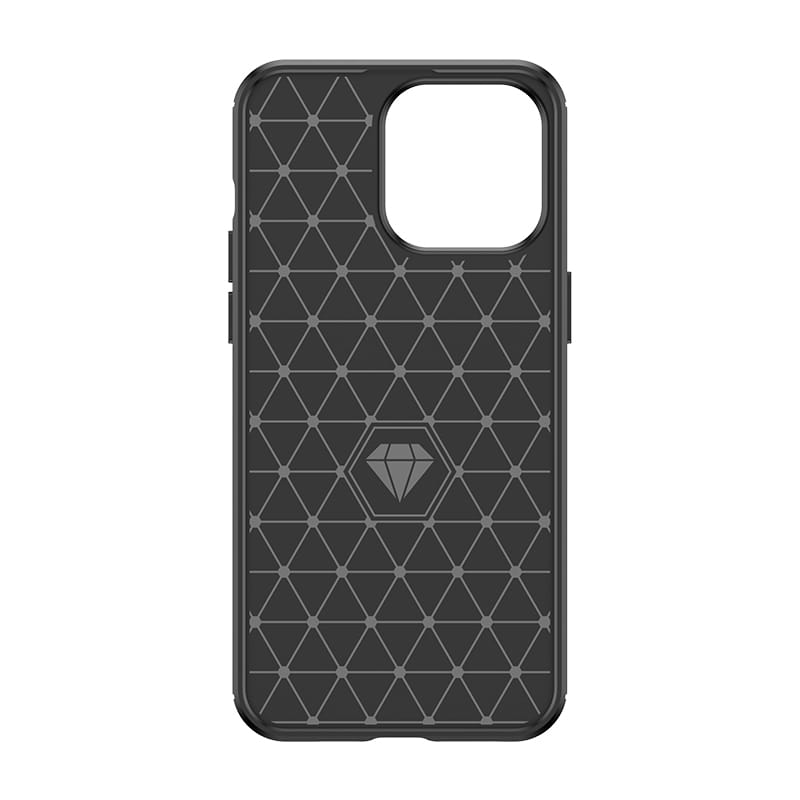 Fleksibelt etui med kulstofmønster til iPhone 15 Pro Carbon Case - blå