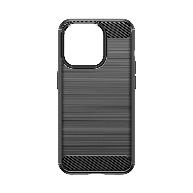 Fleksibelt etui med kulstofmønster til iPhone 15 Pro Carbon Case - sort