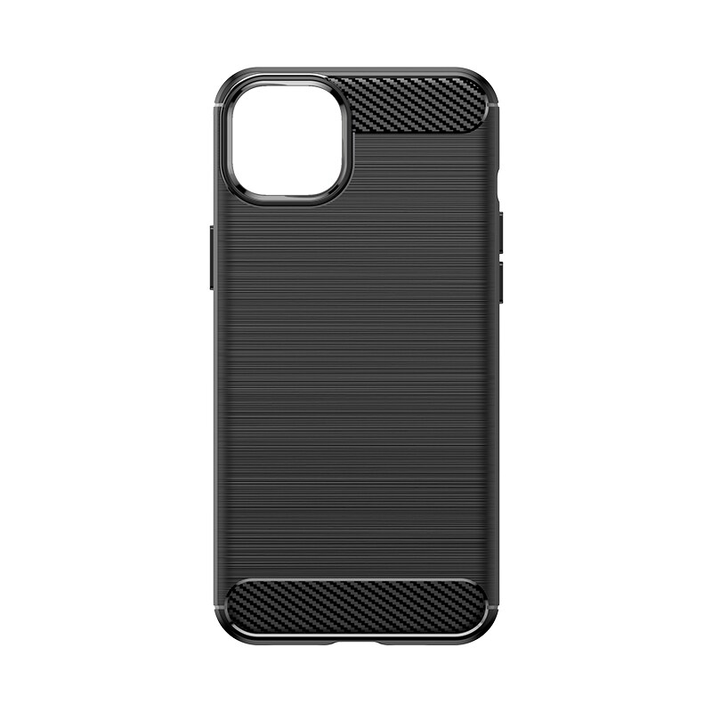 Fleksibelt etui med kulstofmønster til iPhone 15 Plus Carbon Case - blå
