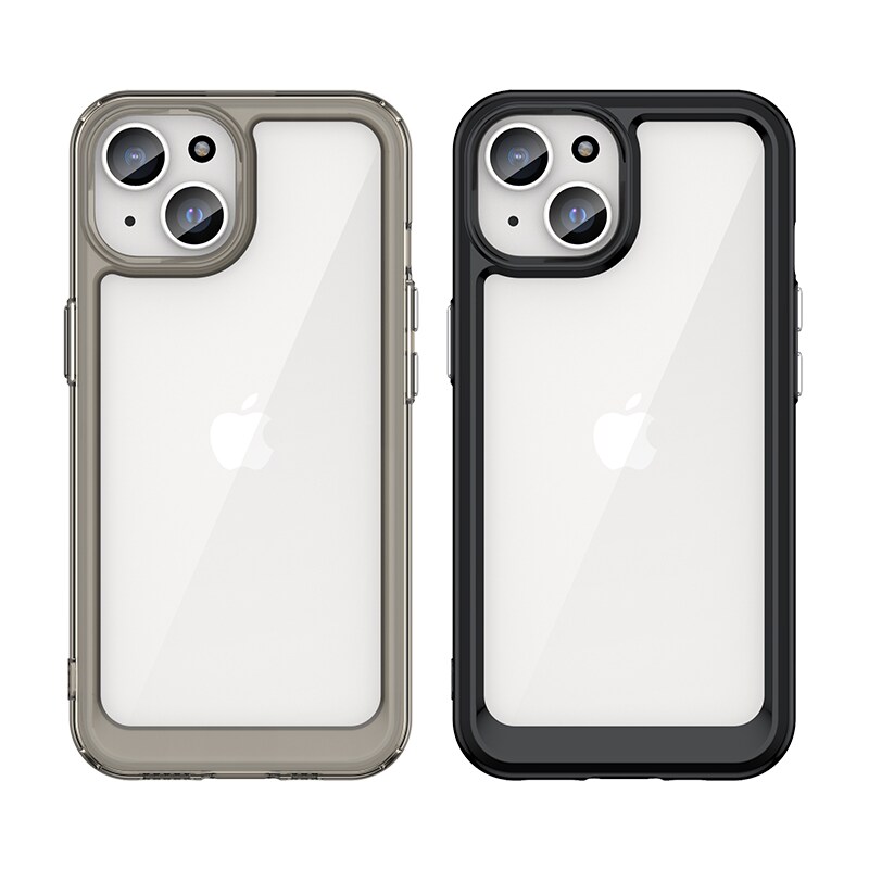 iPhone 15 Plus Outer Space-forstærket etui med fleksibel ramme - blå