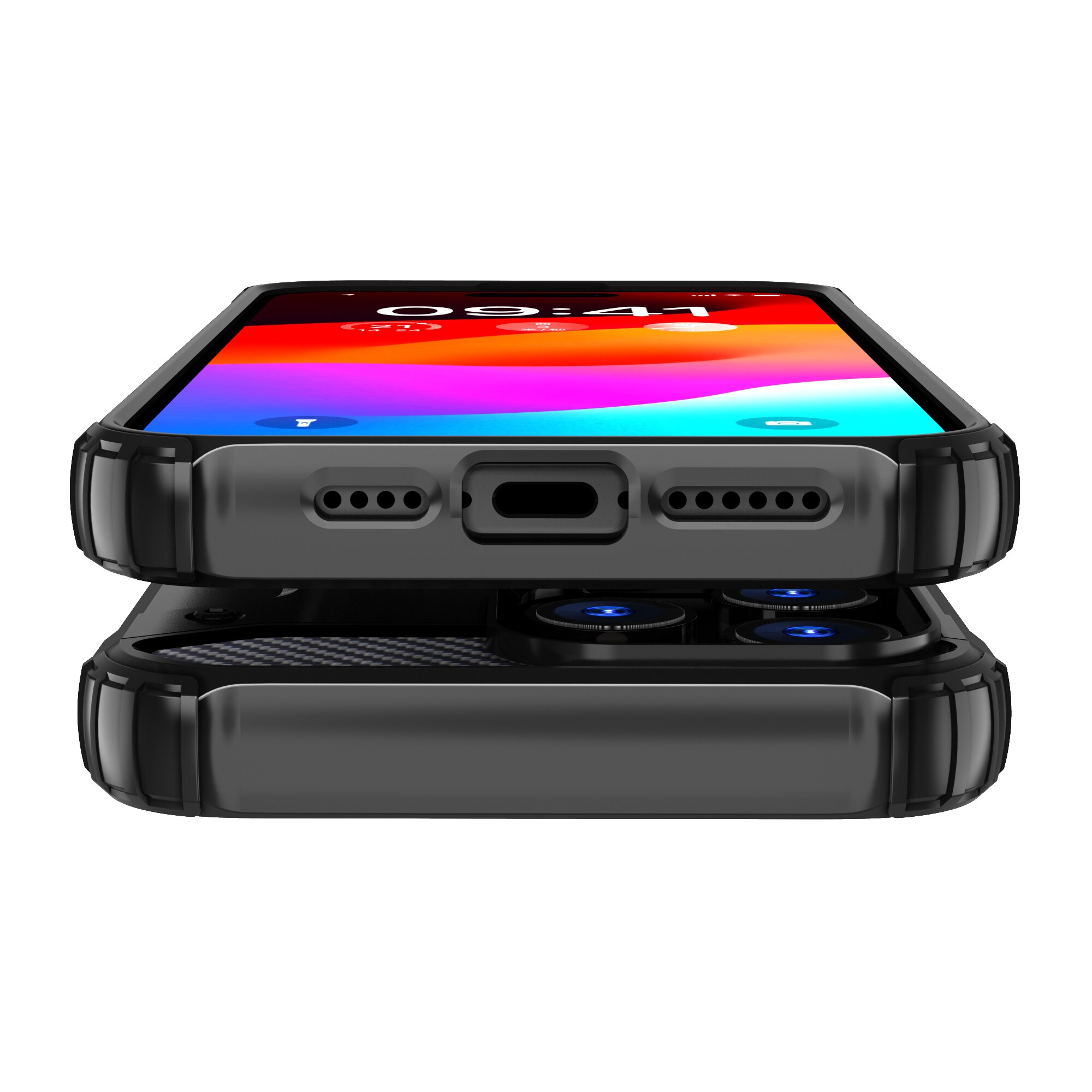 iPhone 15 Pro Hybrid Armor-etui - blå