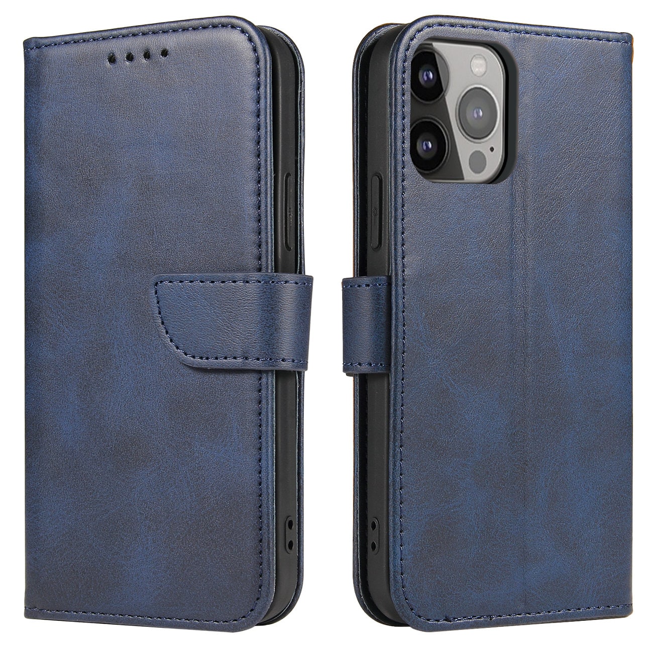 Flip Stand Wallet-etui til iPhone 15 Pro Max Magnet-etui - Blå
