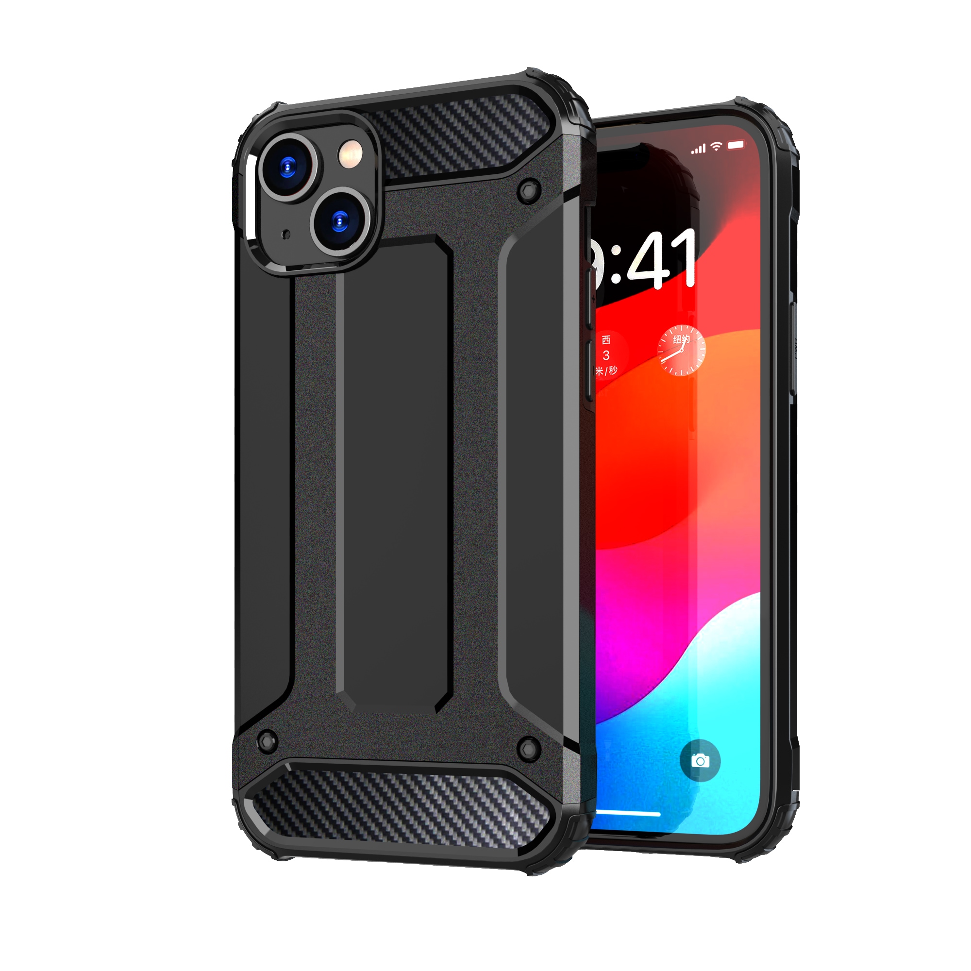 iPhone 15 Plus Hybrid Armor-etui - blå