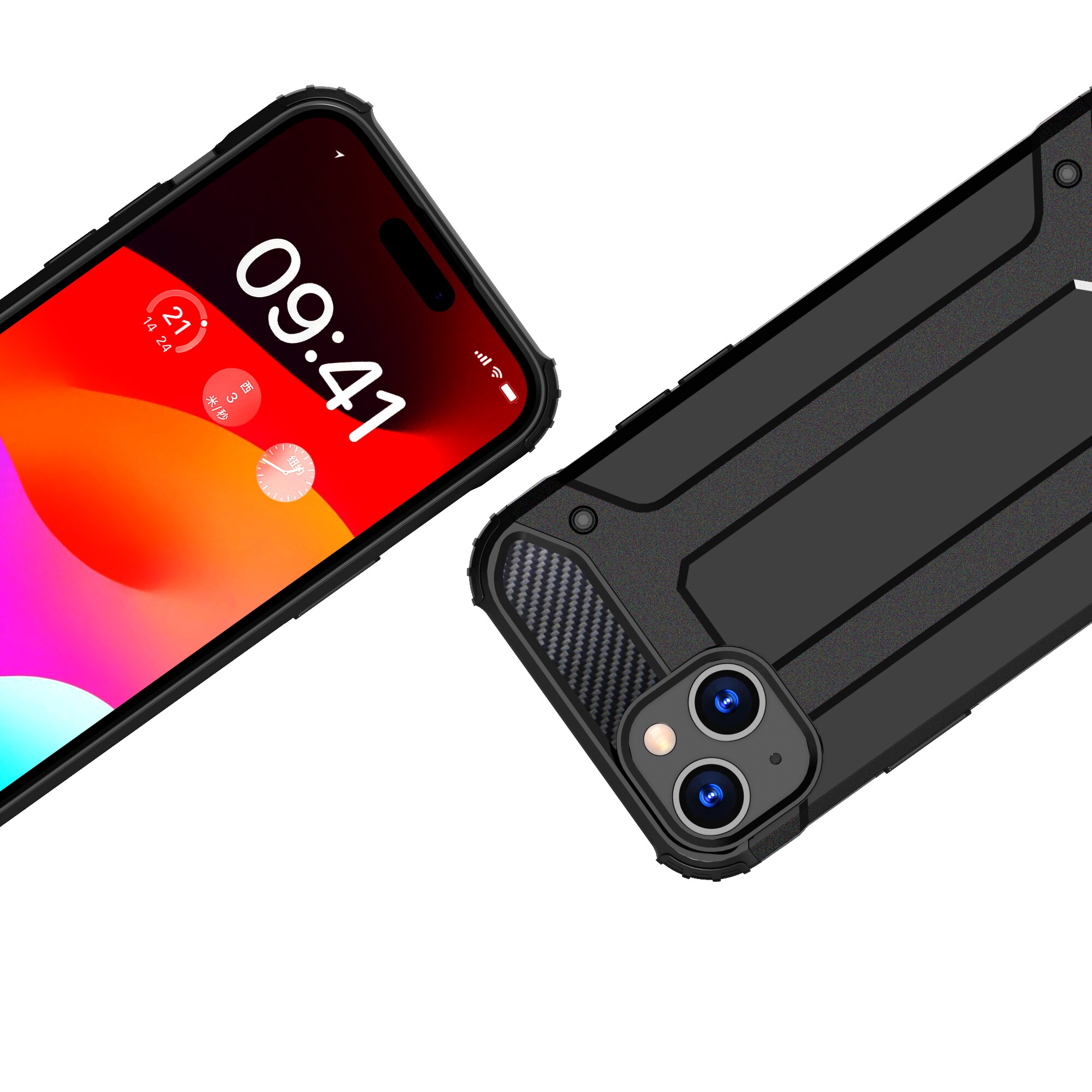 iPhone 15 Plus Hybrid Armor-etui - blå